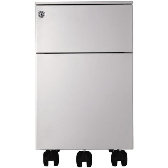Caisson mobile Universel petite largeur - Métal - 2 tiroirs - Aluminium