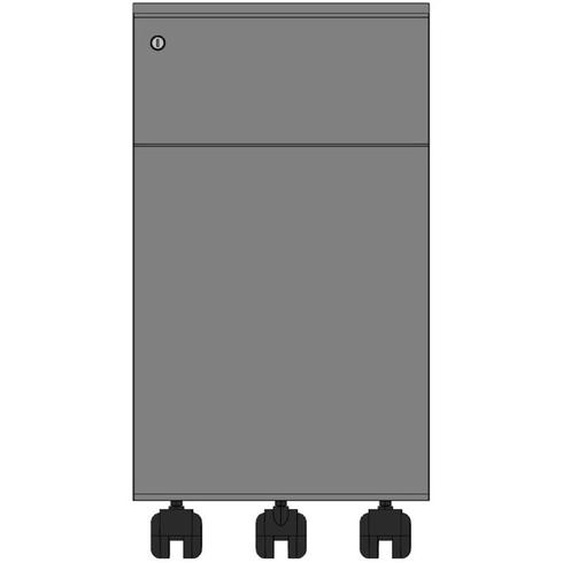 Caisson mobile Universel petite largeur - Métal - 2 tiroirs - Anthracite