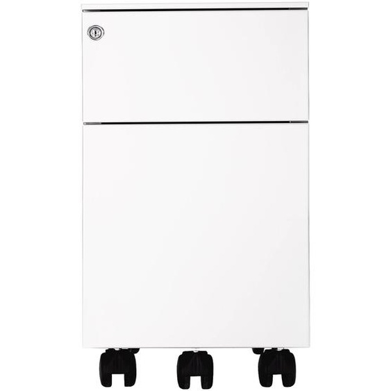 Caisson mobile Universel petite largeur - Métal - 2 tiroirs - Blanc