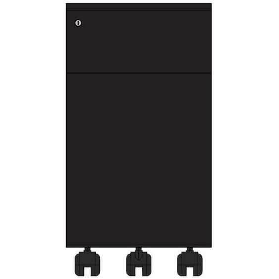 Caisson mobile Universel petite largeur - Métal - 2 tiroirs - Noir
