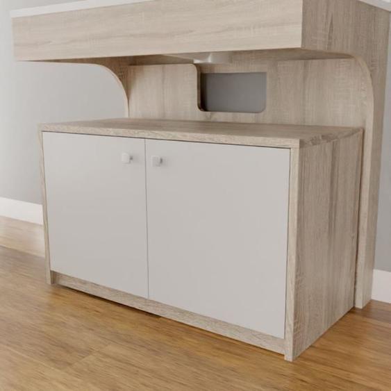 Caisson roulant - CREAZUR - ALTEA - 70 cm - Cambrian oak et portes blanches