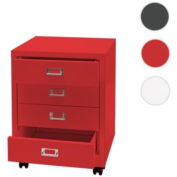 Caisson roulant - HWC - L49 - 4 tiroirs spacieux - Rouge