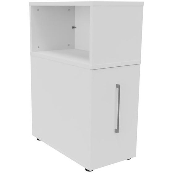 Caisson Tower Hauteur 110 cm - 2 niveaux de rangements + Niche supérieur - Corps Blanc / Niche Blanche