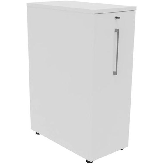 Caisson Tower Hauteur 113 cm - 3 niveaux de rangements - Corps Blanc / Top Blanc