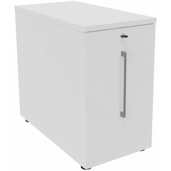 Caisson Tower Hauteur Bureau 72 cm - 2 niveaux de rangements - Corps Blanc / Top Blanc