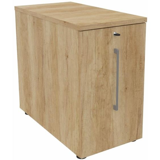 Caisson Tower Hauteur Bureau 72 cm - 2 niveaux de rangements - Corps Chêne Nebraska / Top Chêne Nebraska