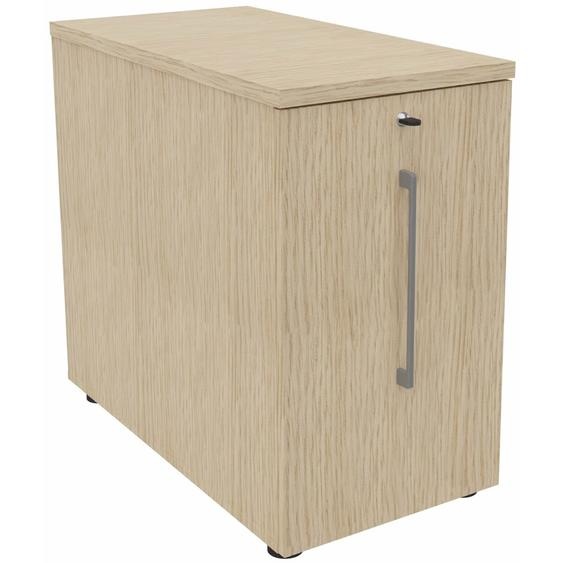 Caisson Tower Hauteur Bureau 72 cm - 2 niveaux de rangements - Corps Chêne / Top Chêne