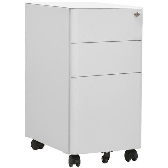 Caissons a tiroirs meuble de bureau sur roulettes avec 3 tiroirs 30 x 45 x 59 cm acier gris DEC024575