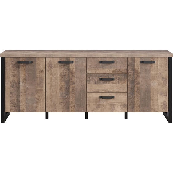 CALICOSY - Buffet bas 3 portes et 3 tiroirs L214 cm -EMILE