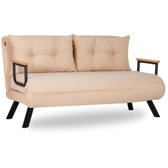 CALICOSY - Canapé lit 2 places convertible en tissu avec pieds en métal L133 cm - SANDO