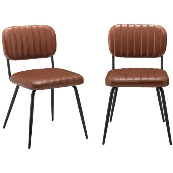 CALICOSY - Lot de 2 chaises de séjour marron L56 cm - SPARTE