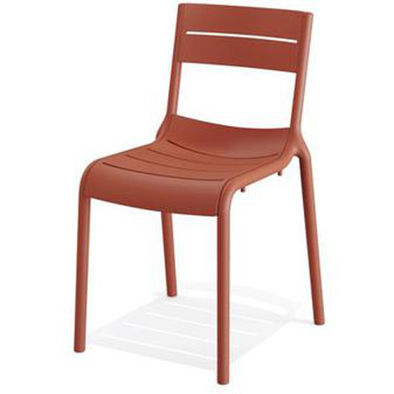 Calor Chaise de terrasse - Lot de 4 - Veba - Terracotta - l490- L550- P370- h1- Polypropyléne