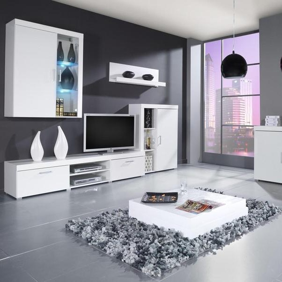 Cama SAMBA 5 BI/BI, 2 portes/portes, 3 étagères/étagères, Blanc, Aggloméré, Blanc, Aggloméré