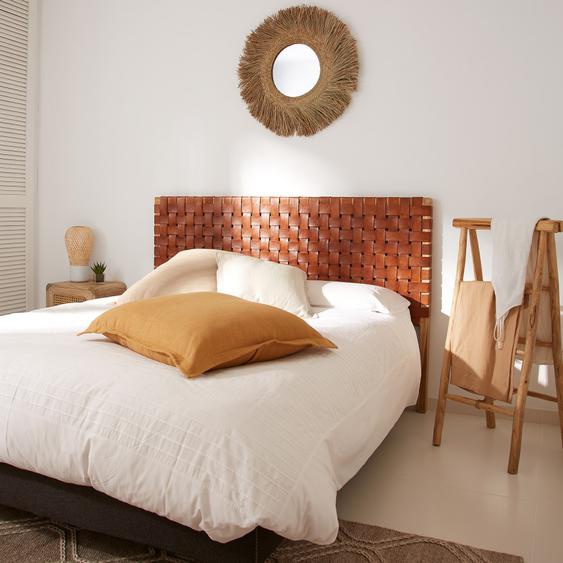Campechuela - Tête de lit en bois et cuir 153cm - Couleur - Marron