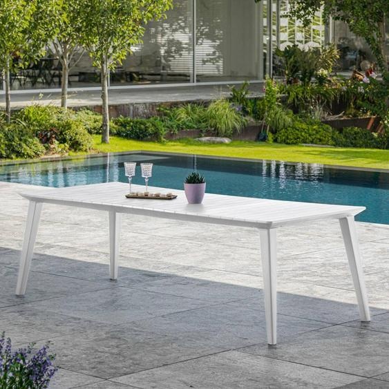 Camrose - Table dextérieur, 235x98x74h cm Blanc, 10 Places