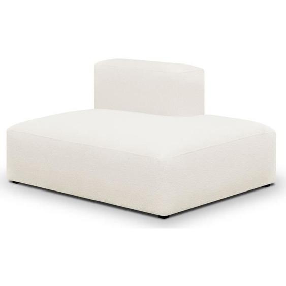 Canapé 2 places angle ouvert à droite - HOMIFAB - Modulo - Tissu écru - Pin massif cert