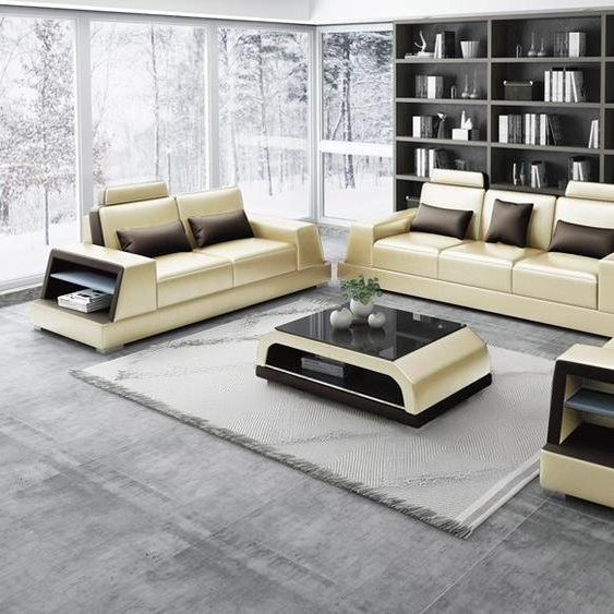 Canapé 3+3 Canapé rembourré Set complet Design cuir 2pcs Garnitures