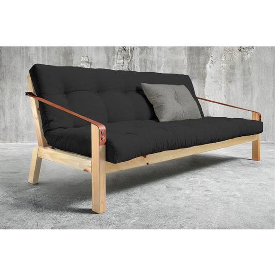 Canapé 3/4 places convertible POETRY style scandinave futon dark grey couchage 130*190cm