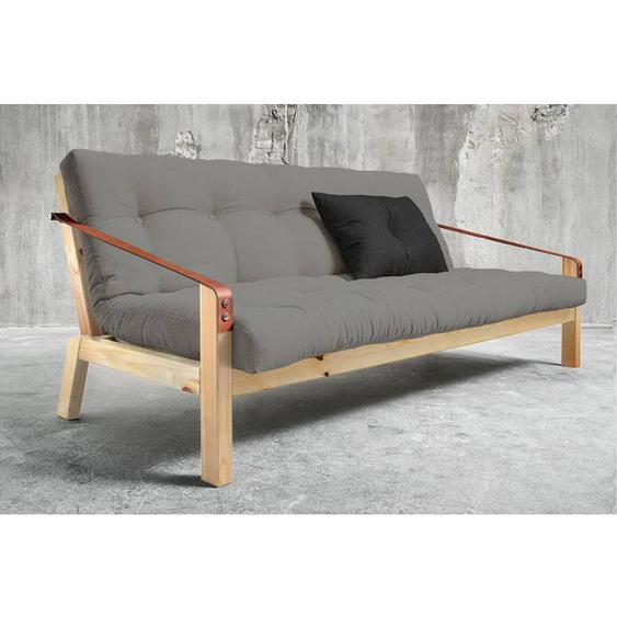 Canapé 3/4 places convertible POETRY style scandinave futon granite grey couchage 130*190cm