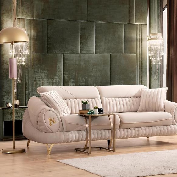 Canapé 3 places avec fauteuil Blanc Élégant Moderne Luxe Design Meuble