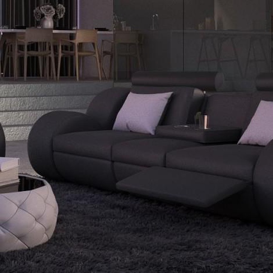 Canapé 3 places design avec éclairage - Atco - Noir 902 / Côt�