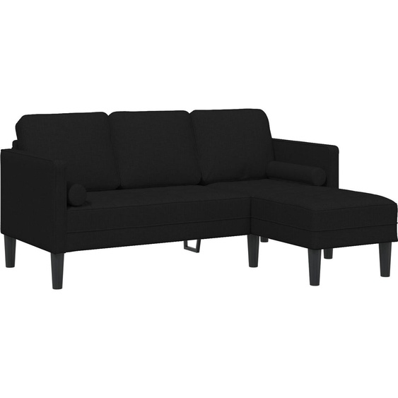 canapé 3 places en L Noir 160 cm Tissu, Canapés-lits DesignMeubles Nouveau