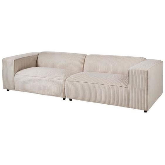 Canapé 3 places en velour cordé en polyester cuivre BORAS