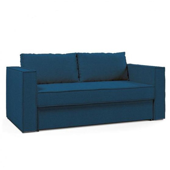 Canapé fixe  3 places maxi IBIZA largeur 216 cm velours côtelé zoom bleu
