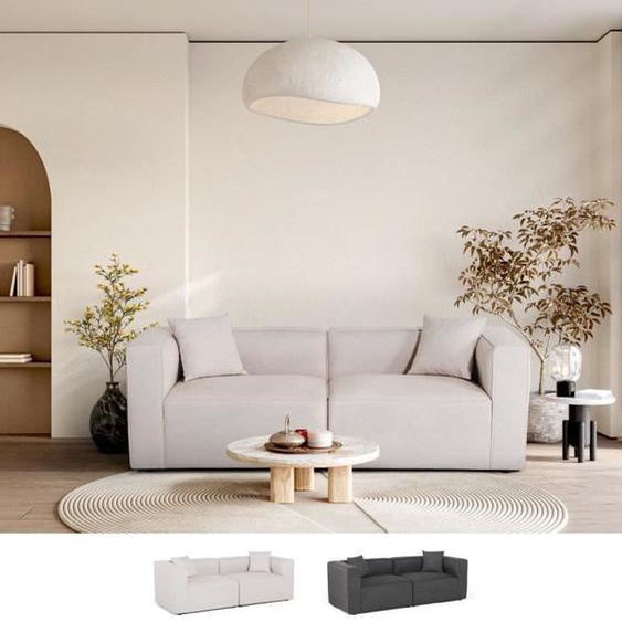 Canapé 3 places modulable moderne en tissu Neko - Beige