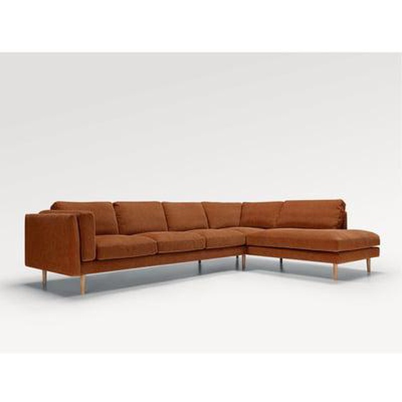 Canapé angle tissu texturé 3 (4212) orange Saint-Tropez