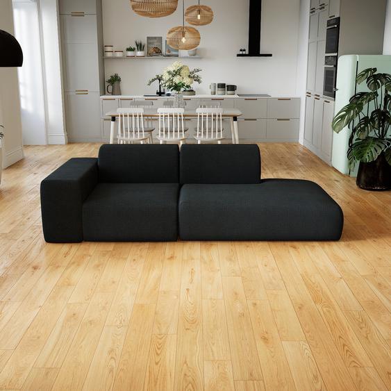 Canapé - Anthracite, forme arrondie, canapé bas et profond pour salon, en tissu sans pieds - 243 x 72 x 107 cm, modulable
