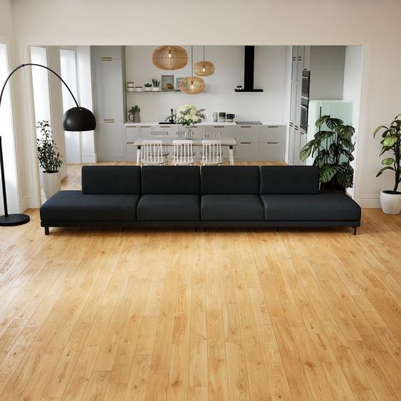 Canapé - Anthracite, modèle épuré, canapé pour salon, en tissu avec pieds personnalisables - 400 x 75 x 98 cm, modulable