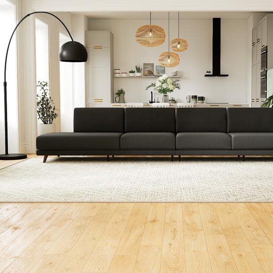 Canapé - Anthracite, modèle épuré, canapé pour salon, en tissu avec pieds personnalisables - 400 x 75 x 98 cm, modulable