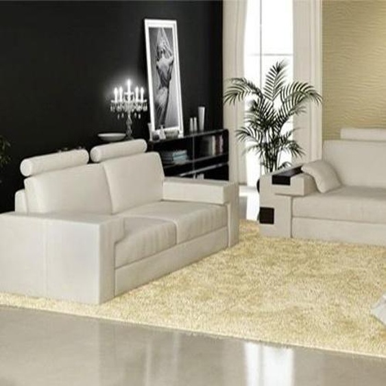 Canapé avec USB Canapé Coussin Assise Cuir Garniture Salon Lumineux