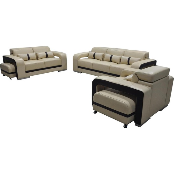 Canapé avec USB,cuir Couch Polster Garniture 3+2+1 siège Set complet Design Nouveau