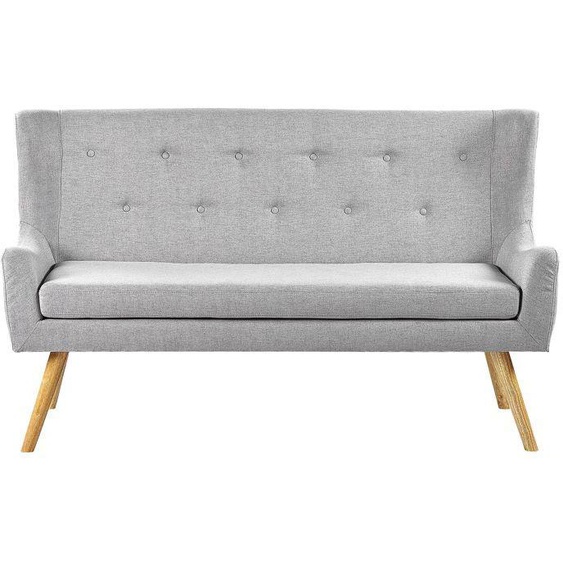 Canapé banquette 2 places en tissu gris clair SKIBBY