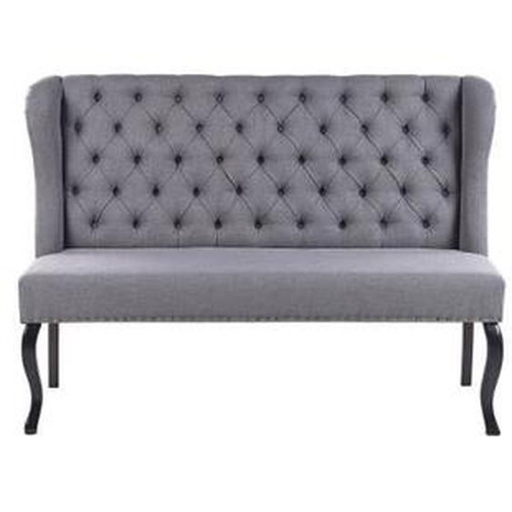 Canapé banquette 2 places en tissu gris foncé - BELIANI - TORSBY - Elégance - Chic - Moelleux