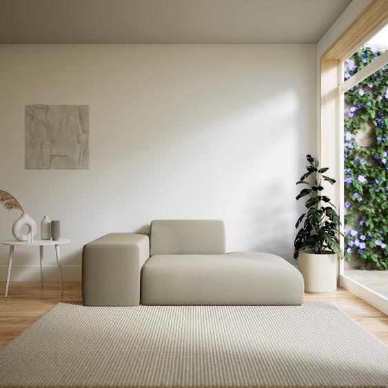 Canapé - Beige Crème, forme arrondie, canapé bas et profond pour salon, en tissu sans pieds - 182 x 72 x 107 cm, modulable