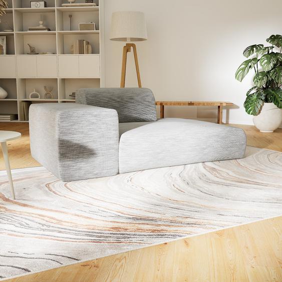 Canapé - Blanc Granite, forme arrondie, canapé bas et profond pour salon, en tissu sans pieds - 182 x 72 x 107 cm, modulable