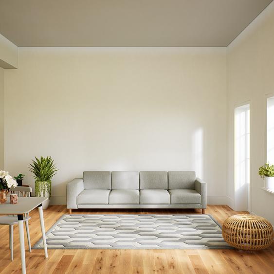 Canapé - Blanc Naturel, modèle épuré, canapé pour salon, en tissu avec pieds personnalisables - 276 x 75 x 98 cm, modulable