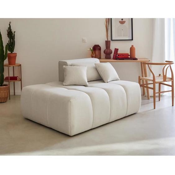 Canapé Caracas - Lisa Design - Module dassise gauche - Tissu Beige - 2 places