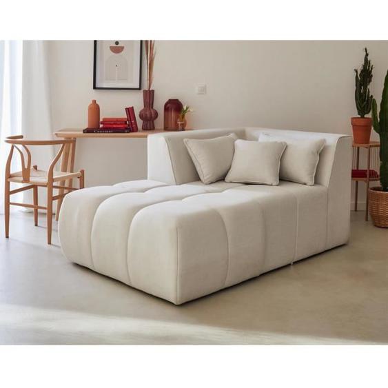 Canapé Caracas - Module dassise méridienne gauche - Tissu - Beige - 2 places - Ferme - Réversible
