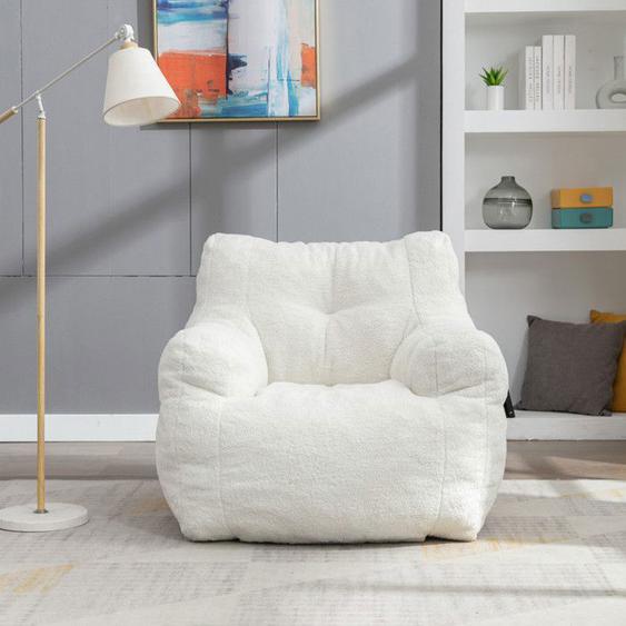 Canapé chaise simple en tissu rembourrée fauteuil poire,conception ergonomique chaise pour salon chambre extérieur,blanc