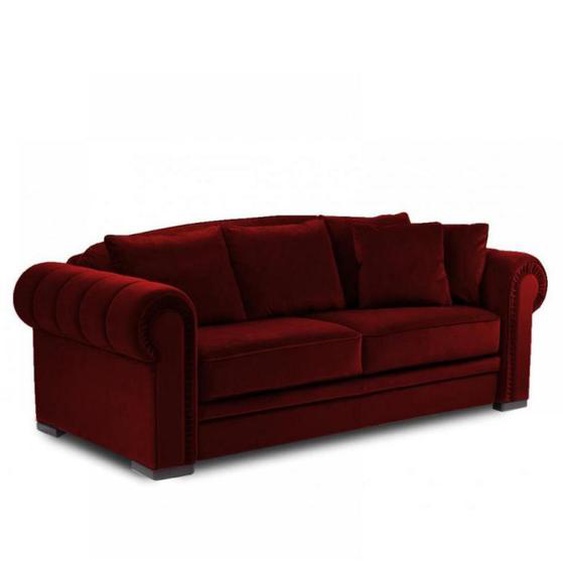 Canapé CHESTERFIELD convertible ouverture EXPRESS couchage 160 * 200 cm velours rouge
