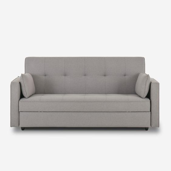 Canapé classique en tissu 2 places avec coffre de rangement Zalto - Gris clair