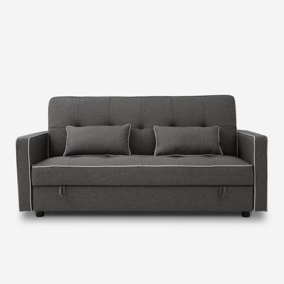 Canapé classique en tissu 2 places avec coffre de rangement Zalto - Gris foncé