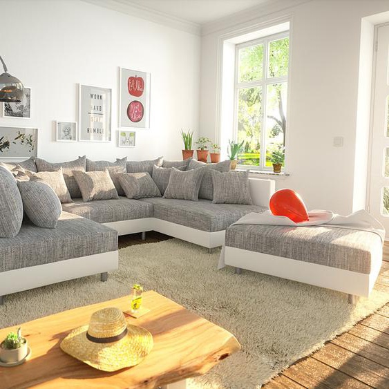 Canapé Clovis blanc gris clair canapé modulaire tabouret, Design Canapés panoramiques, Couch Loft, Modulsofa, modular