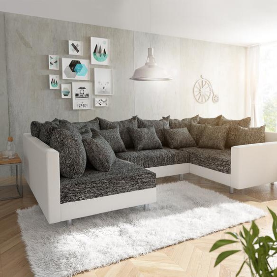 Canapé Clovis blanc noir avec accoudoir, Design Canapés panoramiques, Couch Loft, Modulsofa, modular