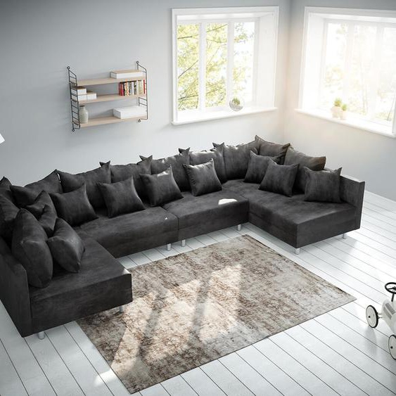 Canapé Clovis XL anthracite salon modulaire optique antique, Design Canapés panoramiques, Couch Loft, Modulsofa, modular