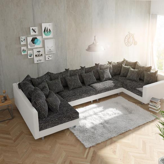 Canapé Clovis XL blanc noir avec accoudoir modulaire, Design Canapés panoramiques, Couch Loft, Modulsofa, modular